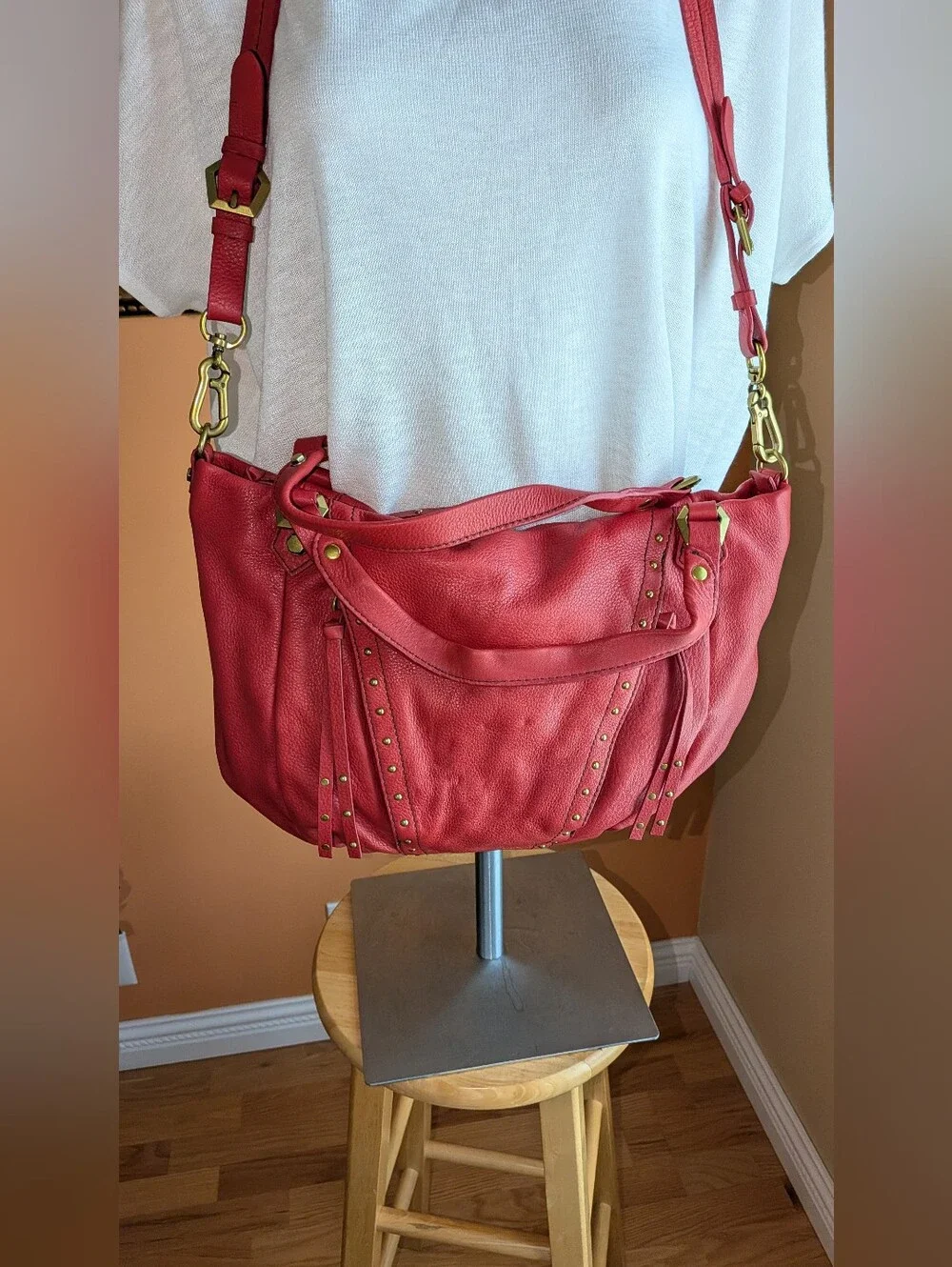 ORYANY Leather Bag / Detachable Shoulder Strap Color Wine
